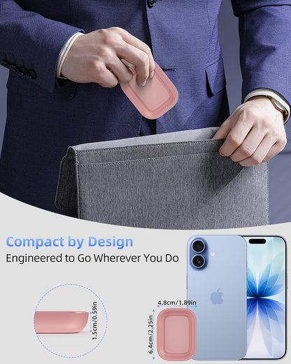 For Airpod Charger, Designed Wireless Charger for Airpods 4(Anc)/3Rd/2Nd Gen, for NEW Airpod Pro 3 (2025)/ 2Nd Gen, Wireless Earbuds, Slim & Compact for Travel Home Office, Pink