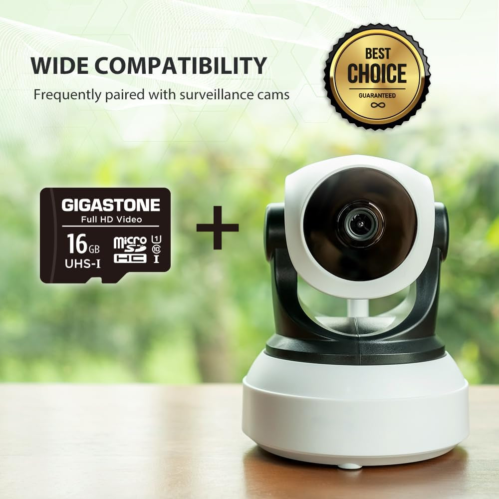16GB Micro SD Card 2-Pack, FHD Video, Surveillance Security Cam Action Camera Drone, 85Mb/S Micro SDHC UHS-I U1 Class 10